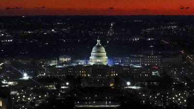 The US Capitol is seen from the top of the Washington Monument at dawn on Inauguration Day, on Jan. 20 in Washington. (AP) The US Capitol is seen from the top of the Washington Monument at dawn on Inauguration Day, on Jan. 20 in Washington. (AP)
