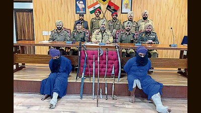 The accused in Ludhiana police custody on Monday. (HT Photo)