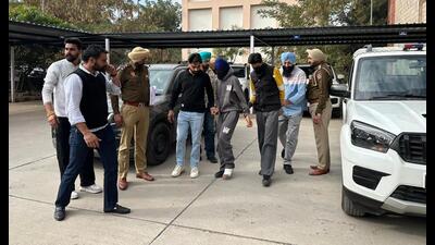 The arrested accused in Mohali police custody. (HT) The arrested accused in Mohali police custody. (HT)
