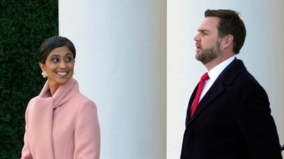 Vice President-elect JD Vance and his wife, Usha Vance, walk out after a church service at St. John's Episcopal Church across from the White House in Washington, Monday, Jan. 20, 2025, on Donald Trump's inauguration day. (AP Photo/Matt Rourke) (AP) Vice President-elect JD Vance and his wife, Usha Vance, walk out after a church service at St. John's Episcopal Church across from the White House in Washington, Monday, Jan. 20, 2025, on Donald Trump's inauguration day. (AP Photo/Matt Rourke) (AP)