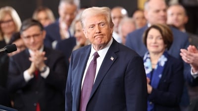 US President Donald Trump is applauded after delivering his inaugural address after being sworn in as the 47th president of the United States. (AFP) US President Donald Trump is applauded after delivering his inaugural address after being sworn in as the 47th president of the United States. (AFP)
