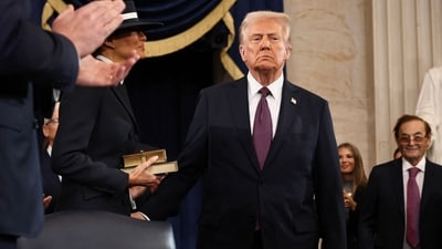 Donald Trump arrives for inauguration ceremonies in the Rotunda of the US Capitol on January 20, 2025 in Washington, DC. (AFP) Donald Trump arrives for inauguration ceremonies in the Rotunda of the US Capitol on January 20, 2025 in Washington, DC. (AFP)
