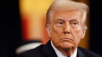 During his speech, Trump went on to blast Joe Biden for his inability to handle border security and other problems that transpired during his tenure. (Getty Images via AFP) During his speech, Trump went on to blast Joe Biden for his inability to handle border security and other problems that transpired during his tenure. (Getty Images via AFP)