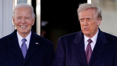 U.S. President-elect Donald Trump meets with U.S. President Joe Biden at the White House on the inauguration day of Donald Trump's second presidential term in Washington, U.S. January 20, 2025.&nbsp; (REUTERS)