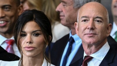 Lauren Sanchez, Amazon founder Jeff Bezos, Google CEO Sundar Pichai and Tesla and SpaceX CEO Elon Musk attend the inauguration ceremony before Donald Trump is sworn in as the 47th US President in the US Capitol Rotunda in Washington, DC, on January 20, 2025.     Saul Loeb/Pool via REUTERS (via REUTERS)