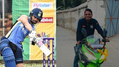 Rinku Singh gifted his father a Kawasaki Ninja bike worth  ₹3.19 lakh. (Rinku Singh - Instagram )