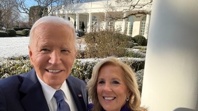 Joe Biden's last selfie with wife Jill Biden at the White House as his term ends. (X/POTUS) Joe Biden's last selfie with wife Jill Biden at the White House as his term ends. (X/POTUS)