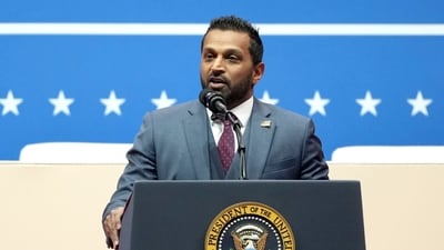 Kash Patel, President Donald Trump's pick to be the director of the FBI, speaking at an Inauguration parade in Washington on Monday, January 20, 2025. (AP) Kash Patel, President Donald Trump's pick to be the director of the FBI, speaking at an Inauguration parade in Washington on Monday, January 20, 2025. (AP)