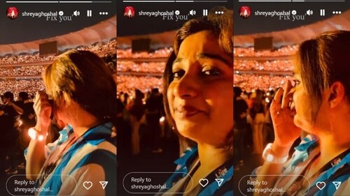 Shreya posted a clip as she listened to Coldplay's song Fix You. Shreya posted a clip as she listened to Coldplay's song Fix You.