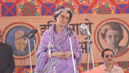 Kangana Ranaut in a still from Emergency. (Twitter)