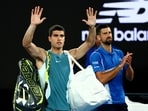 Spain's Carlos Alcaraz reacts after losing his quarter final match against Serbia's Novak Djokovic 