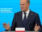 Polish Prime Minister Donald Tusk speaks during a press conference with Britain's Prime Minister Keir Starmer in Warsaw, Poland, January 17, 2025. Czarek Sokolowski/Pool via REUTERS