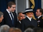 Barron Trump and Melania Trump arrive for the 60th inaugural ceremony on January 20 at the US Capitol in Washington DC. (AFP)