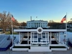The empty viewing stand in front of the White House in Washington, DC. The empty viewing stand in front of the White House in Washington, DC.