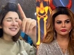 Hania Aamir reacts to Rakhi Sawant's dance face off challenge.