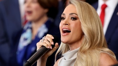 Carrie Underwood performs during the 60th Presidential Inauguration in the Rotunda of the U.S. Capitol in Washington, Monday, Jan. 20, 2025. (AP)