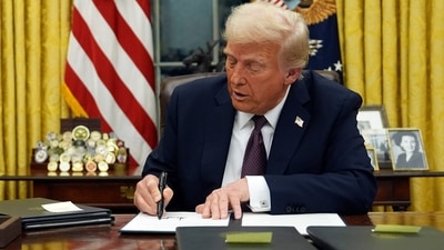 US President Donald Trump has threatened tariffs on BRICS nations earlier as well. (AP) US President Donald Trump has threatened tariffs on BRICS nations earlier as well. (AP)