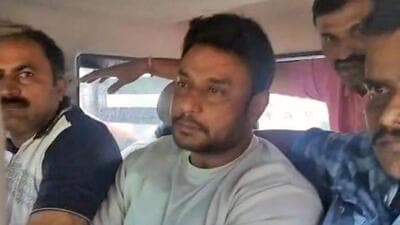 Actor Darshan Thoogudeepa surrendered his gun on Tuesday, a day after his license was temporarily suspended pending the court’s verdict in the Renukaswamy murder case (ANI) Actor Darshan Thoogudeepa surrendered his gun on Tuesday, a day after his license was temporarily suspended pending the court’s verdict in the Renukaswamy murder case (ANI)