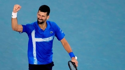 Novak Djokovic was far more aggressive in the second set and made several forays towards the net. He started taking control of the game and didn't allow Alcaraz to settle much on the court. (AP) Novak Djokovic was far more aggressive in the second set and made several forays towards the net. He started taking control of the game and didn't allow Alcaraz to settle much on the court. (AP)