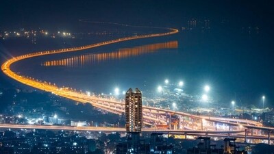India’s longest sea bridge, Atal Setu, also referred to as Mumbai Trans Harbour Link (MTHL). (ANI PHOTO)