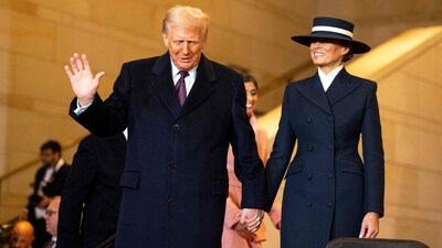 Donald Trump thanked his wife Melania Trump during his inauguration speech. (AFP) Donald Trump thanked his wife Melania Trump during his inauguration speech. (AFP)