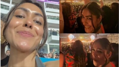 Mrunal Thakur shared a post on Instagram from her Coldplay concert. Mrunal Thakur shared a post on Instagram from her Coldplay concert.
