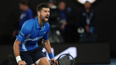 Novak Djokovic lost the first set but bounced back in style to clinch the next three despite a groin injury. Djokovic was far more aggressive from the second set, which shifted the momentum in his favour. (AFP) Novak Djokovic lost the first set but bounced back in style to clinch the next three despite a groin injury. Djokovic was far more aggressive from the second set, which shifted the momentum in his favour. (AFP)
