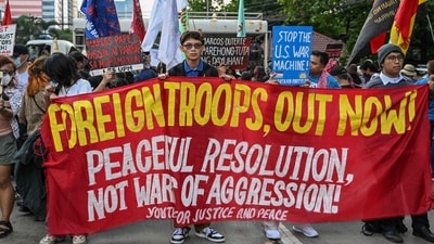Manila also witnessed anti-US protests as people condemned the expansion of American military in the Philippines. The protests which began ahead of Donald Trump's inauguration aimed at asserting Filipino's sovereignty amid the growing tensions in the region with regards to the US army bases. (AFP) Manila also witnessed anti-US protests as people condemned the expansion of American military in the Philippines. The protests which began ahead of Donald Trump's inauguration aimed at asserting Filipino's sovereignty amid the growing tensions in the region with regards to the US army bases. (AFP)