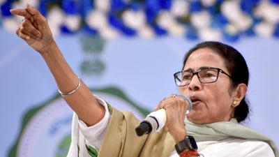 Murshidabad: West Bengal Chief Minister Mamata Banerjee speaks during an event, at Lalbagh in Murshidabad district on Monday. (PTI) Murshidabad: West Bengal Chief Minister Mamata Banerjee speaks during an event, at Lalbagh in Murshidabad district on Monday. (PTI)