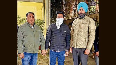 The accused in VB custody in Ludhiana on Tuesday. (HT Photo)