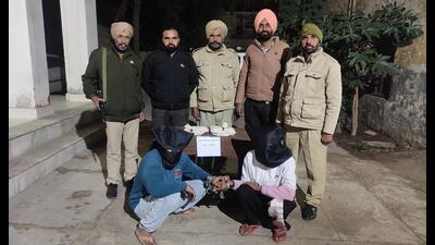 The accused in police custody in Fazilka of Tuesday. (HT Photo)