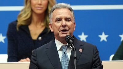 Steve Witkoff speaks at an indoor Presidential Inauguration parade event in Washington, Monday. (AP) Steve Witkoff speaks at an indoor Presidential Inauguration parade event in Washington, Monday. (AP)