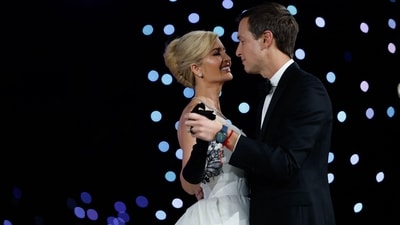 Ivanka wore a white strapless gown by Givenchy to the Inaugural Ball. The ensemble is an exact replica of Audrey Hepburn's iconic floral gown from her movie Sabrina. It is also considered one of cinema's most beloved costumes. (Getty Images via AFP) Ivanka wore a white strapless gown by Givenchy to the Inaugural Ball. The ensemble is an exact replica of Audrey Hepburn's iconic floral gown from her movie Sabrina. It is also considered one of cinema's most beloved costumes. (Getty Images via AFP)