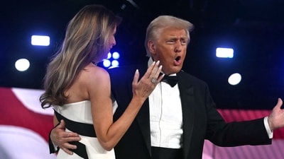 US President Donald Trump (R) and First Lady Melania Trump attend the Liberty inaugural ball in Washington, DC, on January 20, 2025. (AFP) US President Donald Trump (R) and First Lady Melania Trump attend the Liberty inaugural ball in Washington, DC, on January 20, 2025. (AFP)