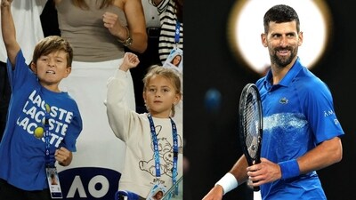 Novak Djokovic turned into a caring dad right after his win over Carlos Alcaraz in the Australian Open quarter-final. (AFP ) Novak Djokovic turned into a caring dad right after his win over Carlos Alcaraz in the Australian Open quarter-final. (AFP )