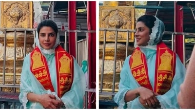 Priyanka Chopra paid a visit at Chilkur Balaji Temple at Telangana. Priyanka Chopra paid a visit at Chilkur Balaji Temple at Telangana.