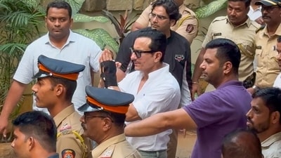 Saif Ali Khan was discharged from Lilavati Hospital on January 21. (HT Photos/Raju Shinde) Saif Ali Khan was discharged from Lilavati Hospital on January 21. (HT Photos/Raju Shinde)