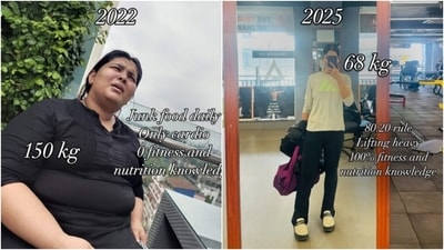 “Losing weight and maintaining it cannot be achieved by any diet or workout routine️️ but by a complete lifestyle change," wrote Pranjal Pandey. (Instagram/@transformwithpranjal) “Losing weight and maintaining it cannot be achieved by any diet or workout routine️️ but by a complete lifestyle change," wrote Pranjal Pandey. (Instagram/@transformwithpranjal)
