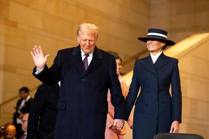 Donald Trump thanked his wife Melania Trump during his inauguration speech. (AFP)