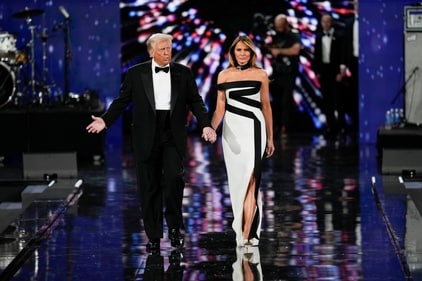 President Donald Trump and first lady Melania Trump at the Liberty Ball during the 60th Presidential Inauguration. (AP)