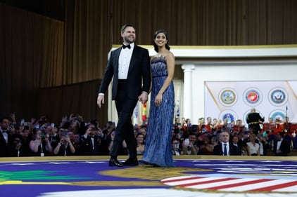 Vice President JD Vance and his wife, Usha Vance, attend the Commander-in-Chief Ball. (Getty Images via AFP)