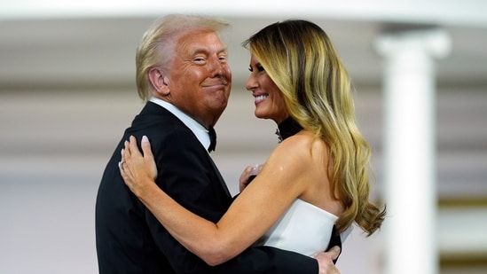 Donald Trump and Melania dance at Commander-in-Chief ball (AP Photo/Evan Vucci) (AP)