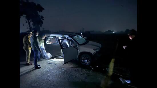 The spot where the encounter took place in Shamli early Tuesday (UP STF)