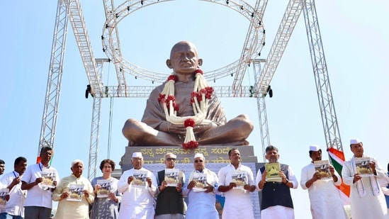 The 'Jai Babu, Jai Bhim, Jai Samvidhan' rally was organised in Belagavi today to mark 100 years of the Nava Satyagraha Baithak held in 1924.