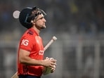 England's Liam Livingstone walks back to the pavilion after his dismissal during the first Twenty20 international cricket match between India and England at the Eden Gardens in Kolkata on January 22