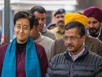 New Delhi: AAP national convener Arvind Kejriwal with Delhi Chief Minister and party leader Atishi leaves from the Election Commission office, in New Delhi, New Delhi: AAP national convener Arvind Kejriwal with Delhi Chief Minister and party leader Atishi leaves from the Election Commission office, in New Delhi,