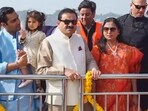 Adani Group Chairman Gautam Adani at Sangam during the Maha Kumbh Mela 2025, in Prayagraj, Uttar Pradesh on Tuesday. Adani Group Chairman Gautam Adani at Sangam during the Maha Kumbh Mela 2025, in Prayagraj, Uttar Pradesh on Tuesday.