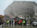 Turkish emergency personnel operate on the aftermath of a fire that broke out at the Grand Kartal Hotel in the Kartalkaya Ski Resort in Bolu. Turkish emergency personnel operate on the aftermath of a fire that broke out at the Grand Kartal Hotel in the Kartalkaya Ski Resort in Bolu.