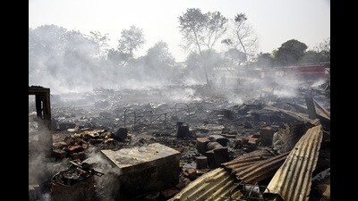 “More than 100 sheep were burnt to death in the fire, while a few could be saved,” Vijaypur station house officer Zaheer Mushtaq said. (HT file photo/for representation only)
