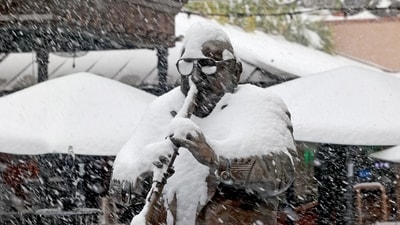 A statue of Pete Fountain is covered in snow inside New Orleans Musical Legends Park on Bourbon Street on January 21, 2025 in New Orleans, Louisiana. (Getty Images via AFP) A statue of Pete Fountain is covered in snow inside New Orleans Musical Legends Park on Bourbon Street on January 21, 2025 in New Orleans, Louisiana. (Getty Images via AFP)